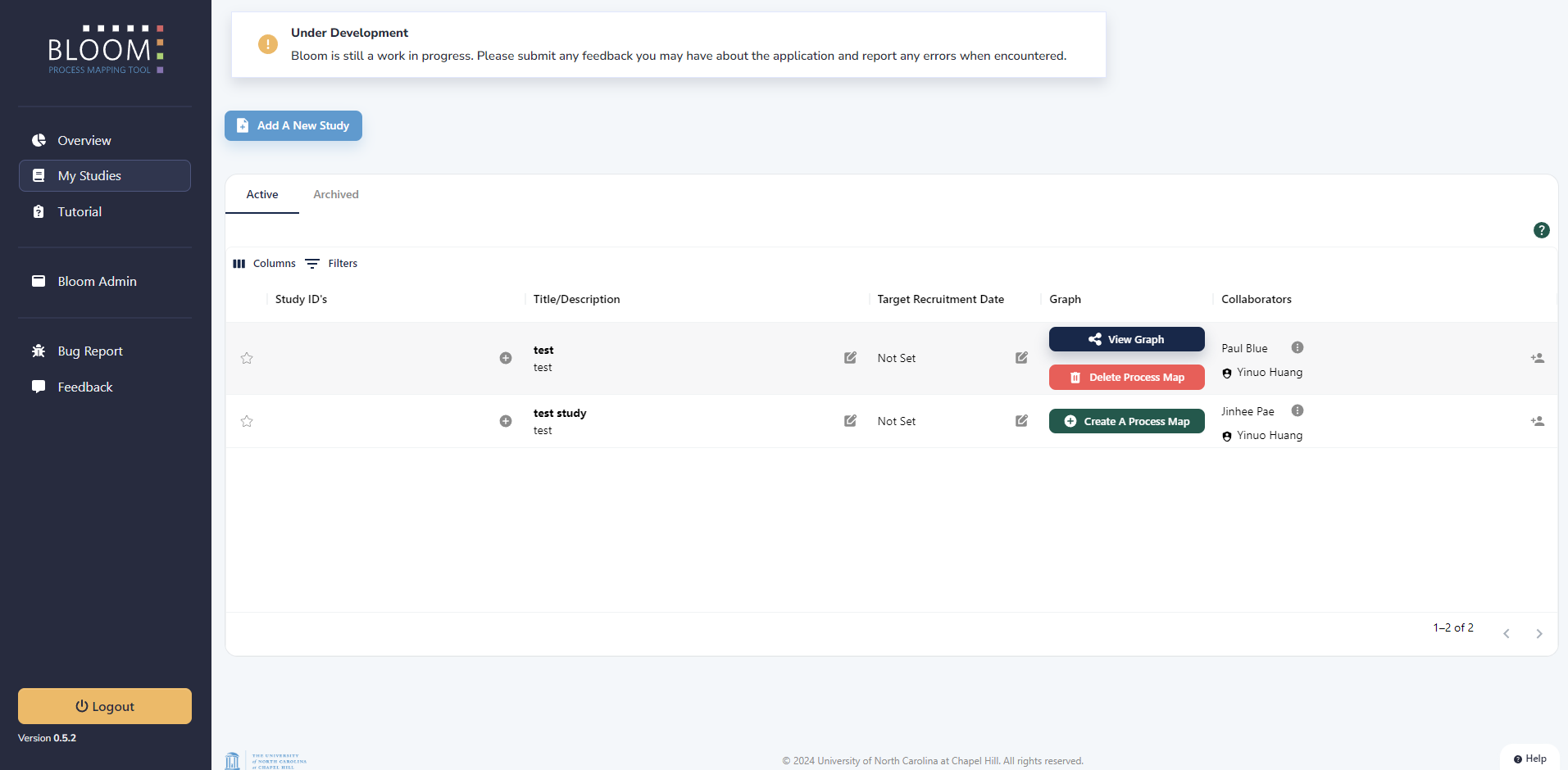 Study Table Before Redesign